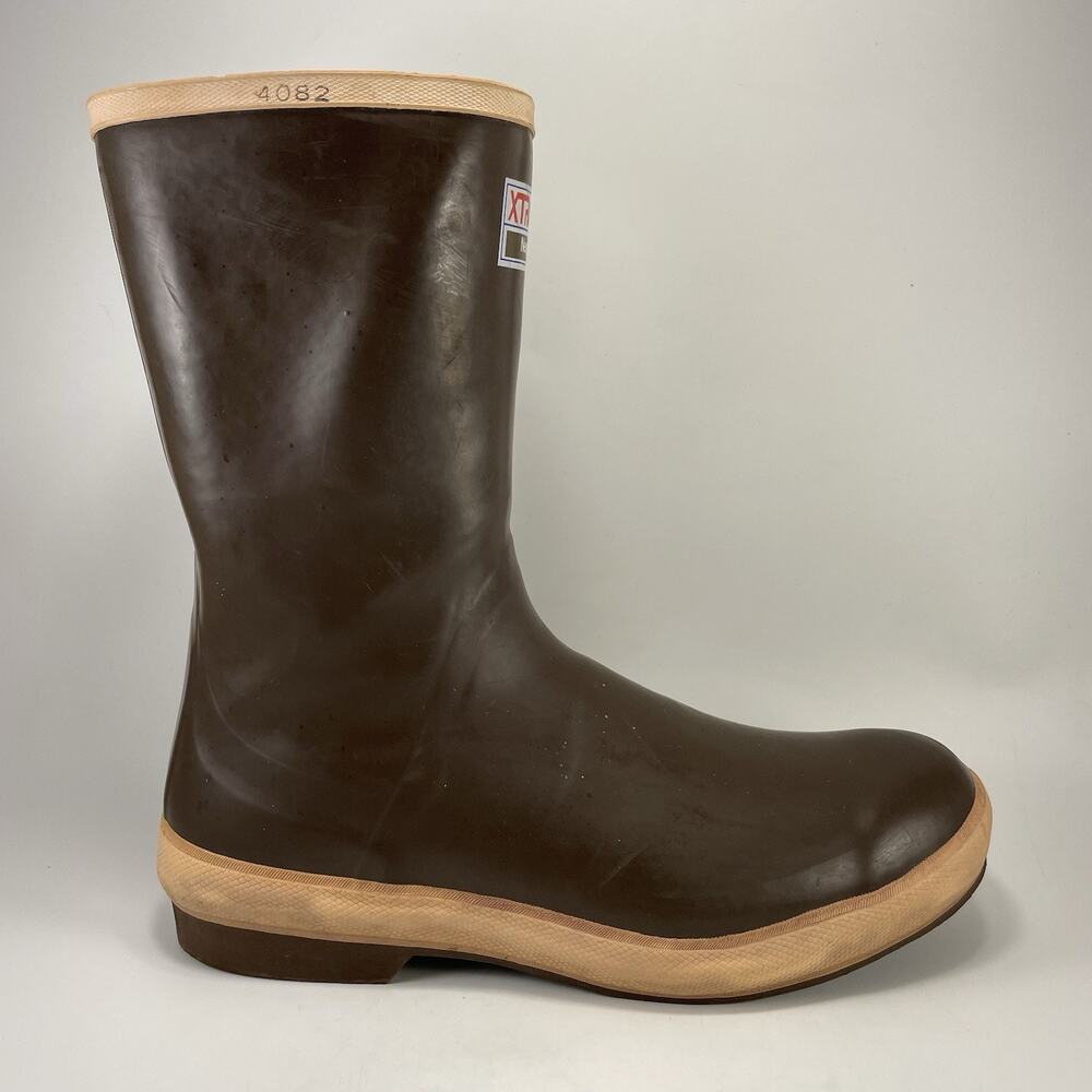 Xtratuf Legacy 12” Deck Boots Brown Mens Size 14 Waterproof Fishing Rubber Welly